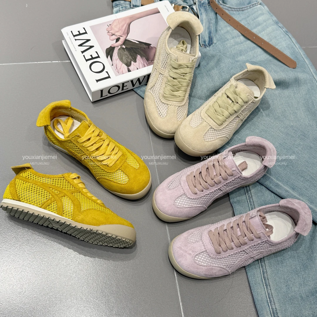 2025夏季新款网面透气德训鞋女软底复古休闲运动阿甘鞋  8263