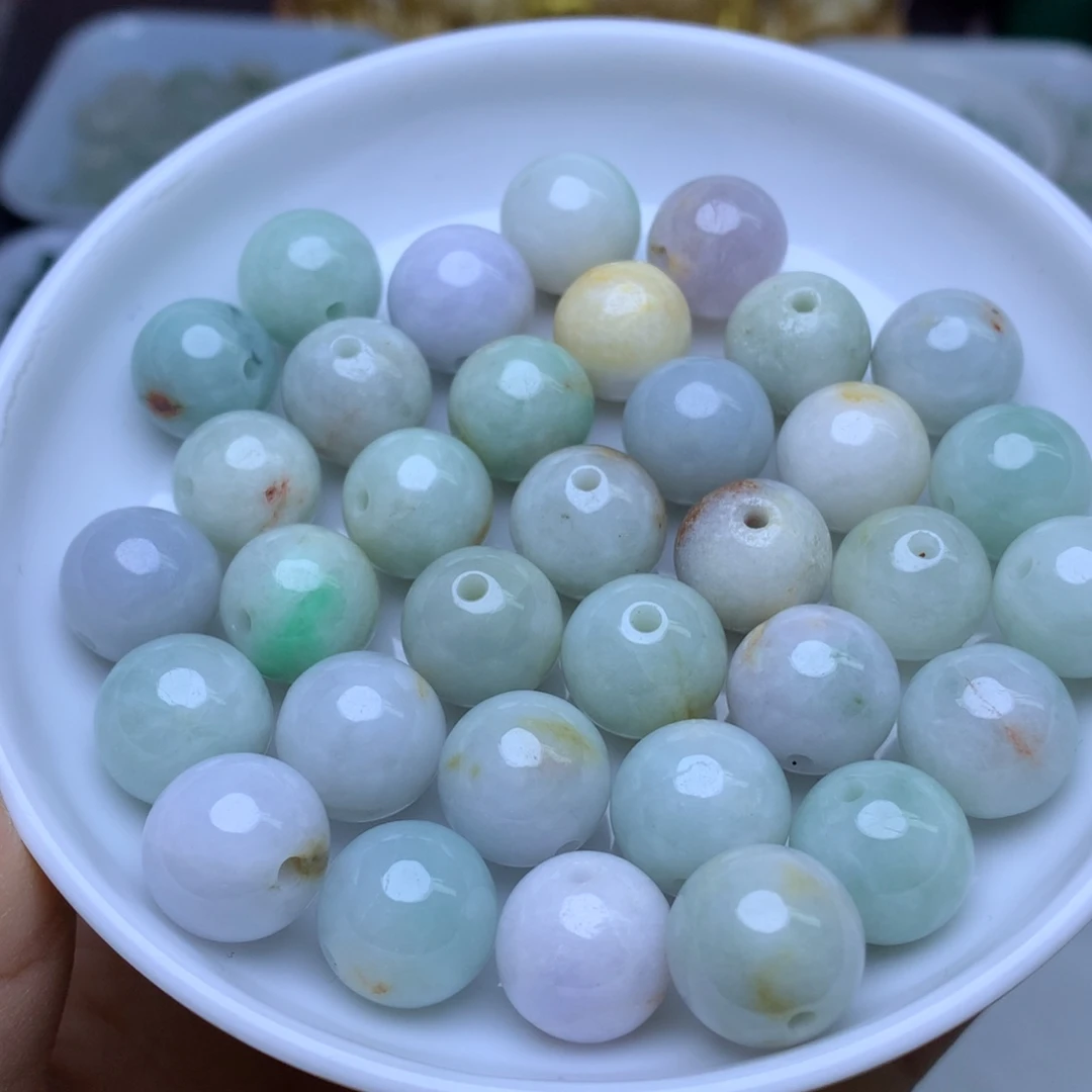 翡翠散珠卡13冰三彩50个（微瑕）