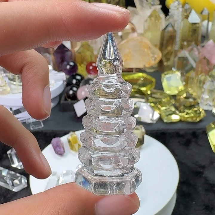 未镶嵌珠宝半成品水晶白水晶文昌塔