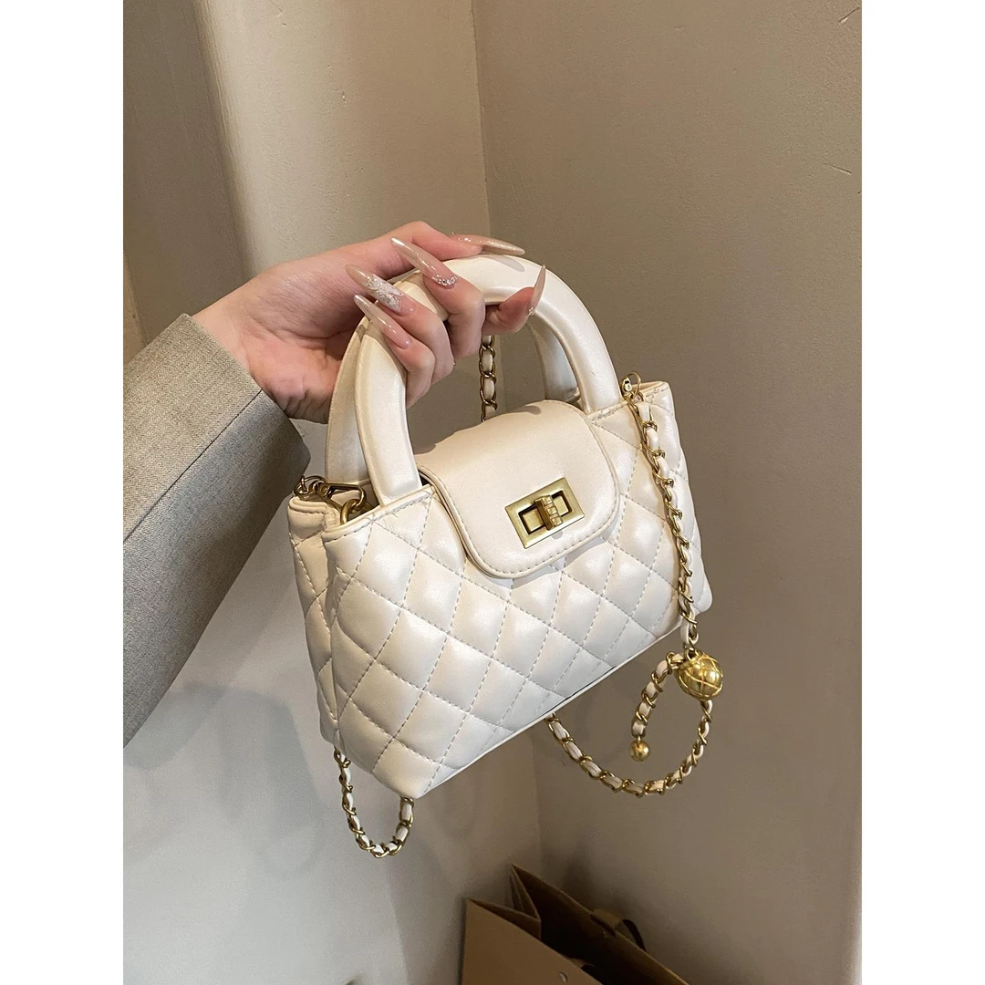 法式小众菱格链条包包女2025新款春夏时尚手提包通勤单肩斜挎小包