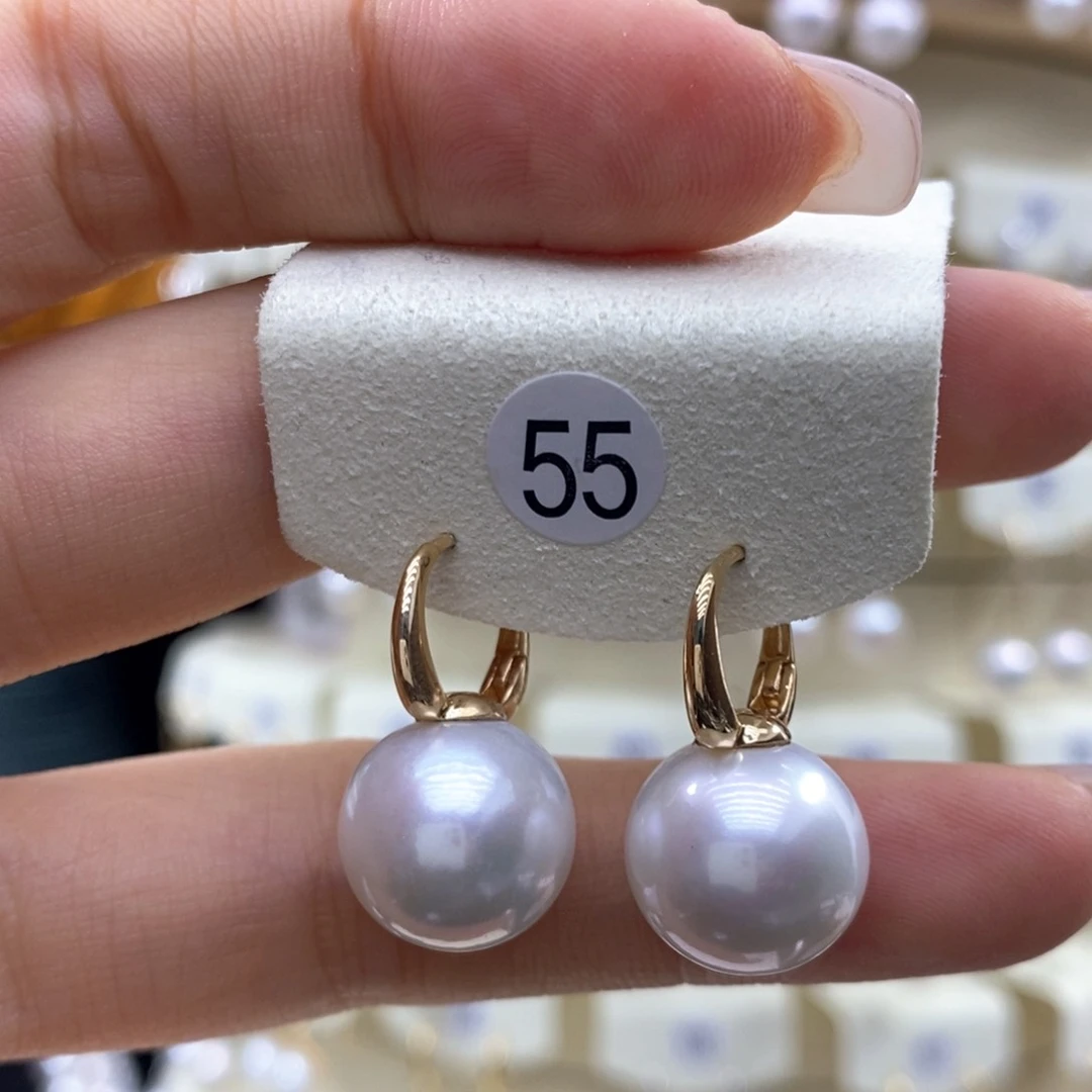 淡水珍珠耳饰18K金镶嵌