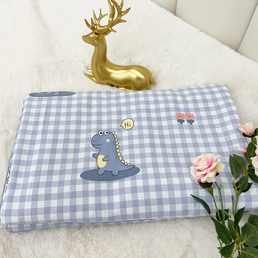 单人被套AB版（蓝格恐龙）尺寸1.5X2米亲肤印花被罩舒适柔软透气