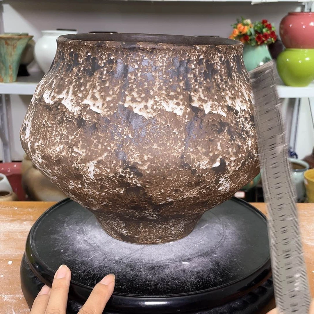 景德镇陶瓷花盆微瑕口18高23