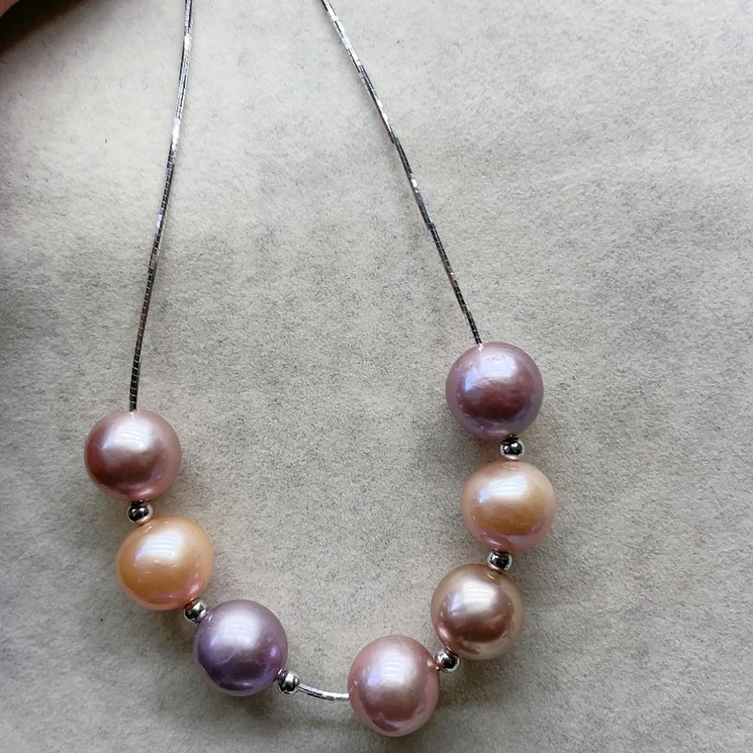 淡水珍珠颈饰银S925镶嵌