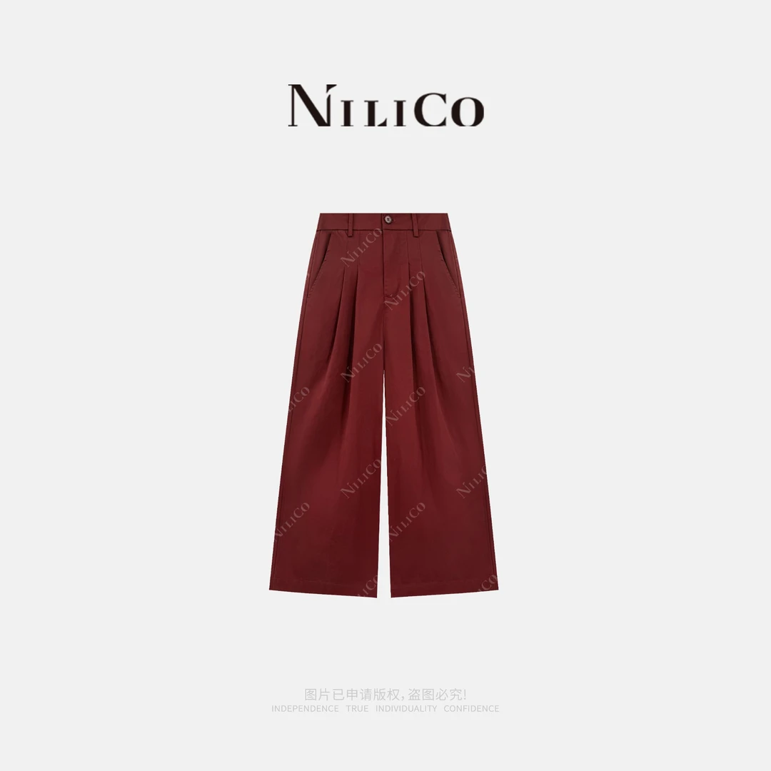 NILICO【时髦精】葡萄牙进口面料易打理宽松气质垂感百搭休闲裤