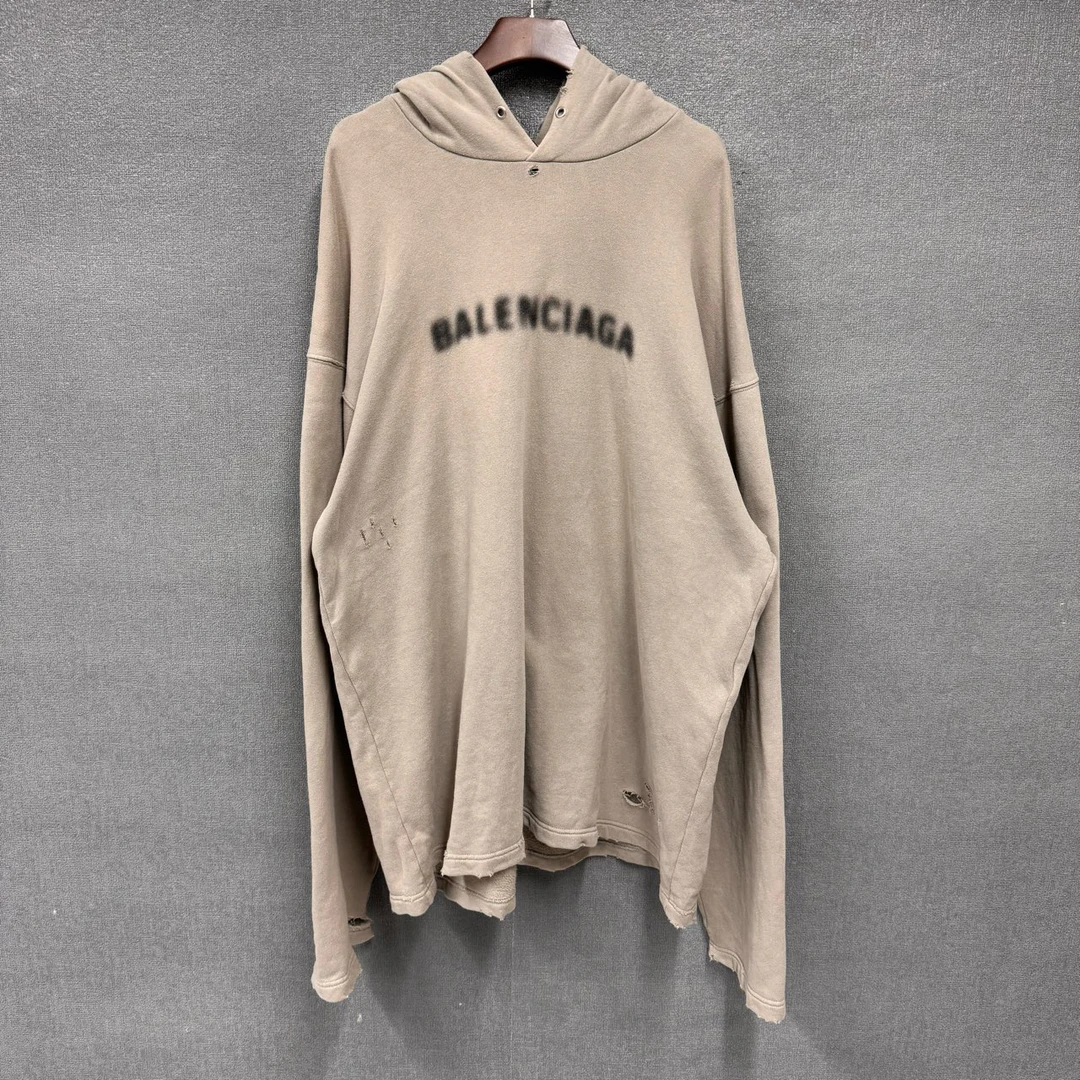 95新 Balenciaga/巴黎世家 模糊马赛克破坏帽衫卫衣xxs码7674