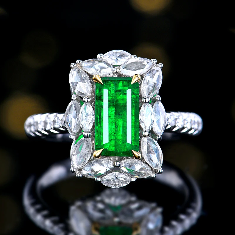 阿富汗潘杰希尔产地18K金祖母绿戒指/吊坠（两用款/不含链）简约