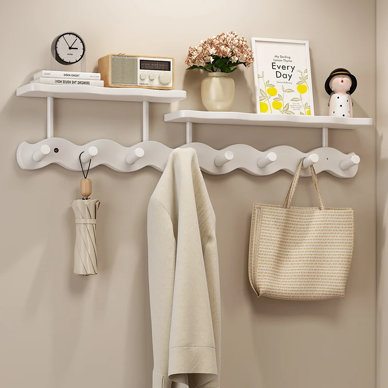 墙上波浪挂钩免打孔壁挂式客厅卫生间卧室门后玄关挂衣架置物架子