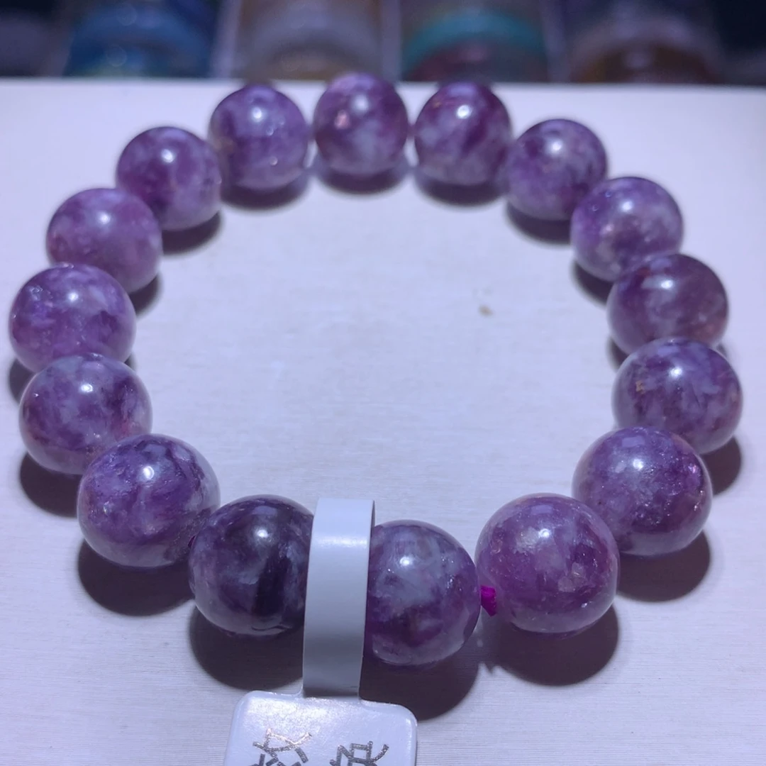 银S925镶嵌手串水晶紫祖母13.5m