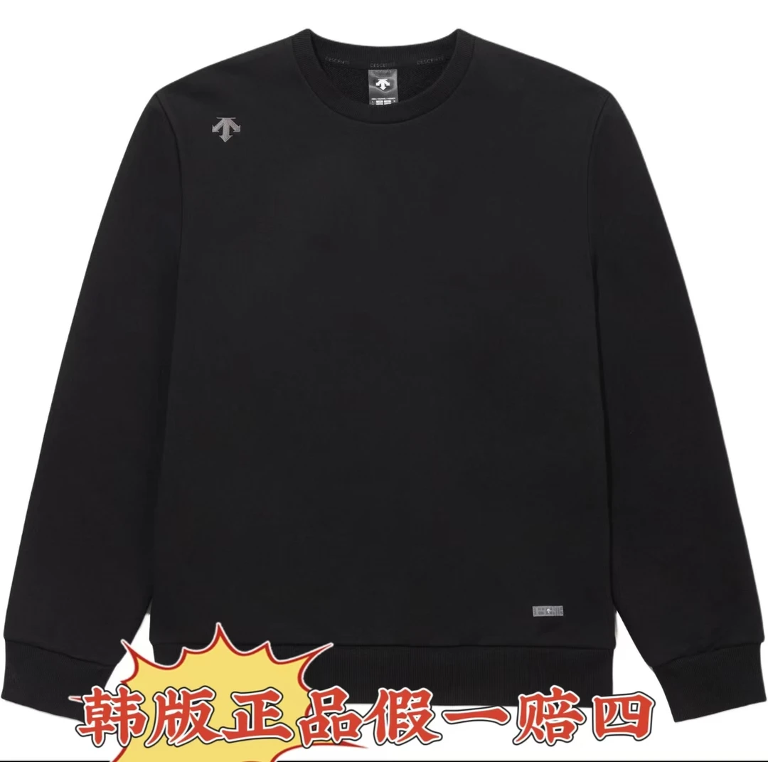 DESCENTE/迪桑特刺绣标宽松圆领长袖都市休闲商务卫衣SR123UHT11