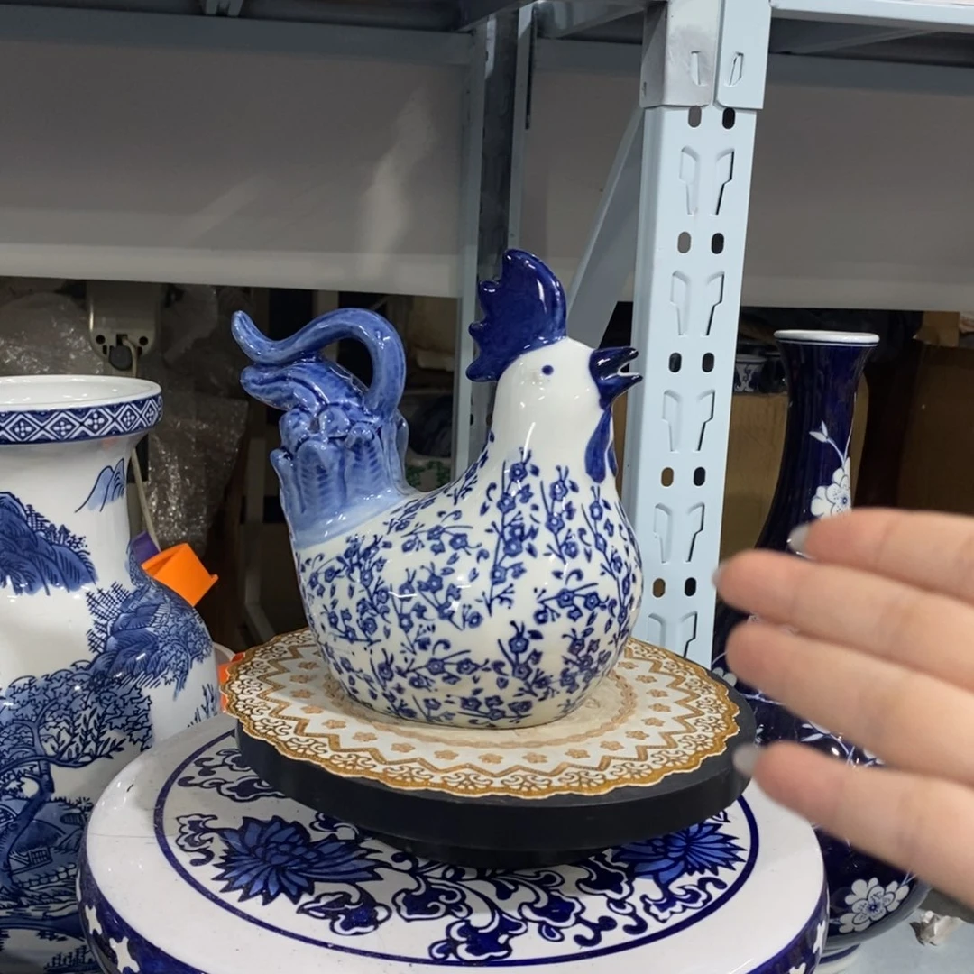 瓶公鸡摆件花瓶摆件花瓶