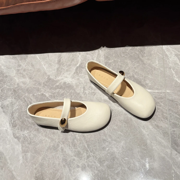 巨软~魔术贴平底玛丽珍鞋女2025夏新款浅口圆头女鞋时尚平跟单鞋
