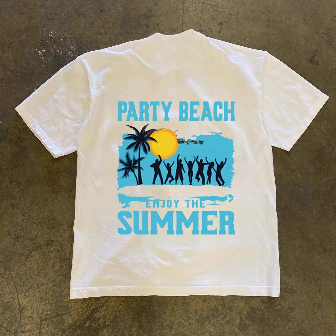 2025年新款爆款半袖休闲高档男士印花短袖T恤夏季宽松百搭上衣ins