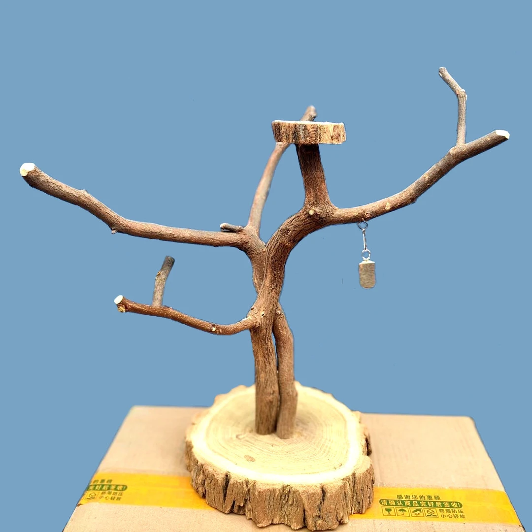 小鸟站架鹦鹉站棍站杆树枝训练架子玄凤虎皮牡丹架杆爬架原木桌面