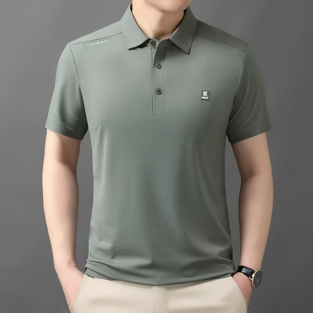 2025新款特卖空调衫冰丝休闲简约时尚百搭纯色男商务休闲英伦短袖