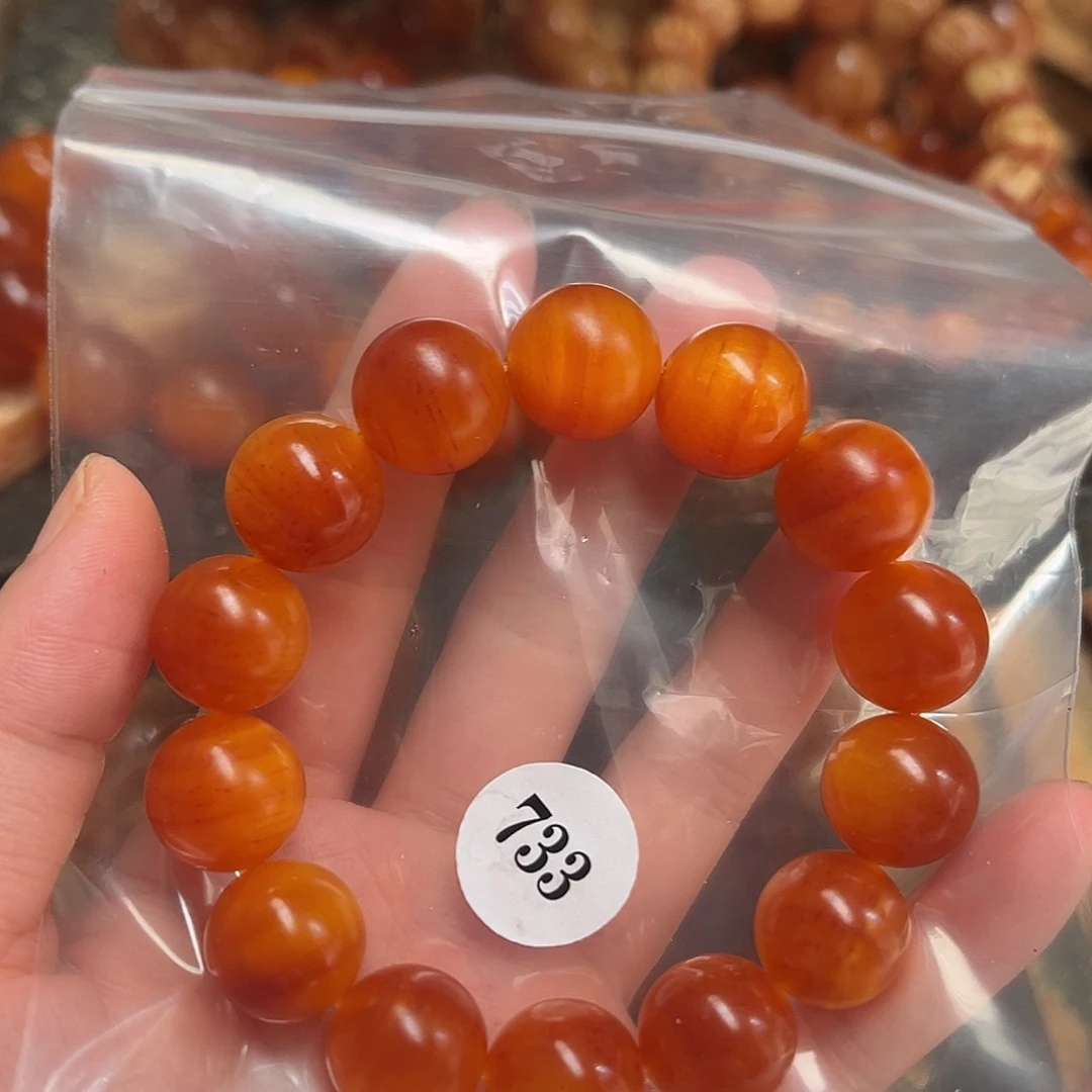 刘***融松木（琥珀木）手串/手链733包浆1.6