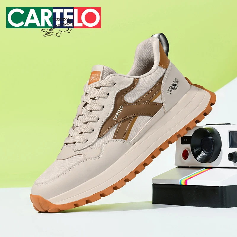 卡帝乐鳄鱼透气休闲鞋子男春季百搭潮流厚底网面运动鞋复古阿甘鞋