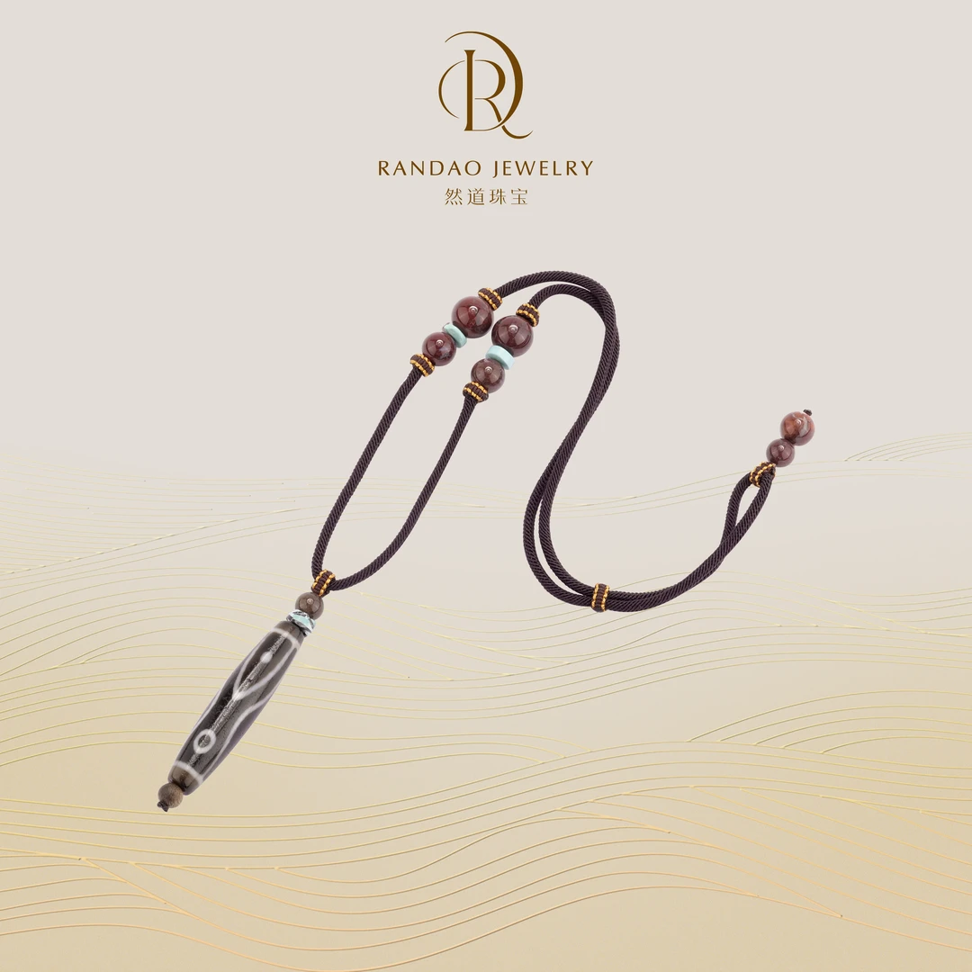 【然道珠宝】圣湖三眼天珠玛瑙吊坠