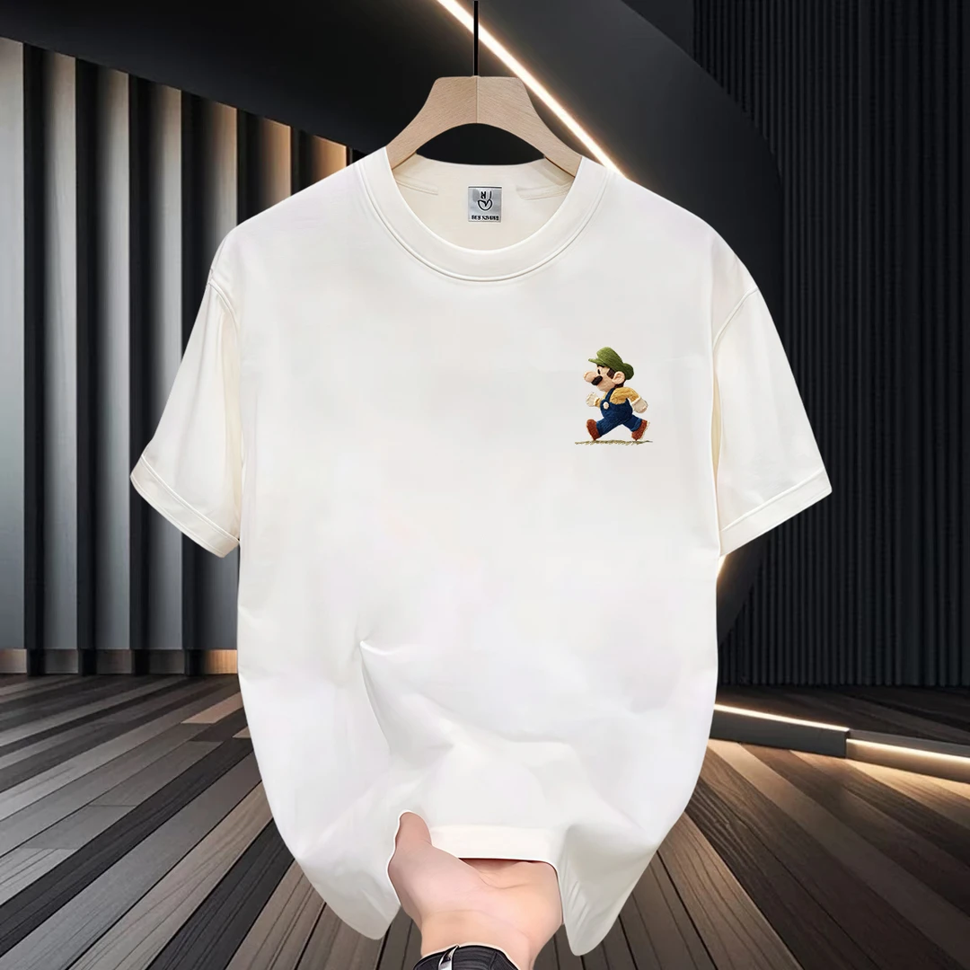 夏季圆领男装宽松卡通印花时尚短袖情侣欧美嘻哈纯棉男士T恤t恤