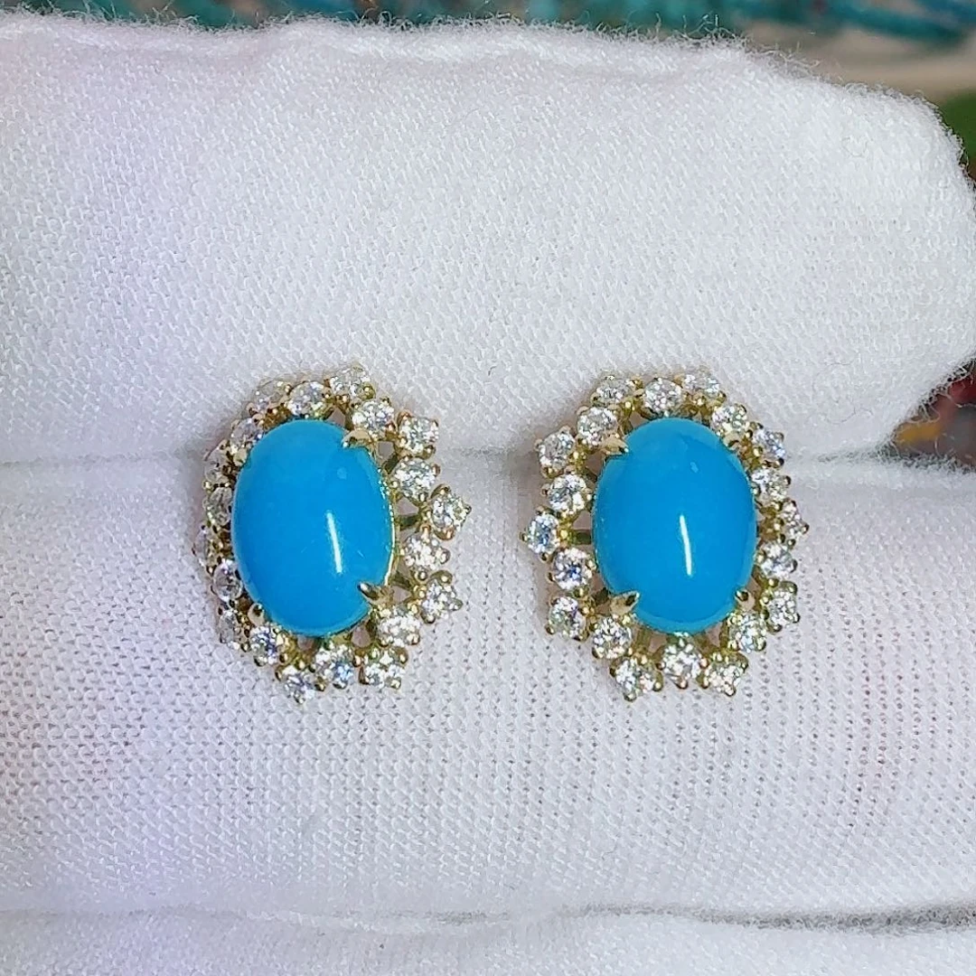 绿松石18K金镶嵌珠宝奇石