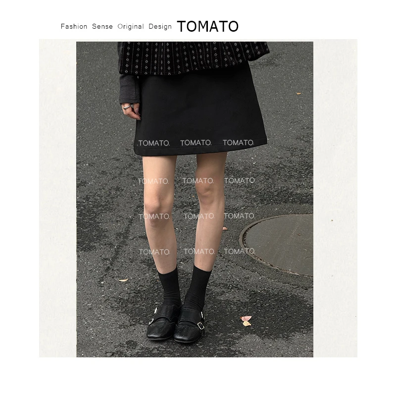 TomaTo-时尚高级感百搭半身裙显瘦时髦短裙休闲包臀裙C25Q79261