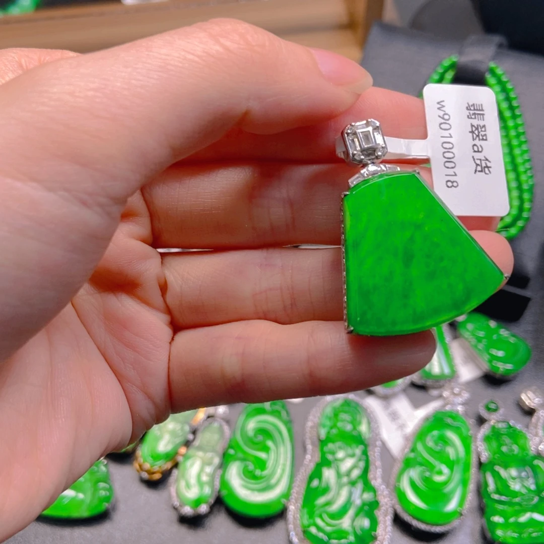 翡翠银S925镶嵌吊坠(不含链)