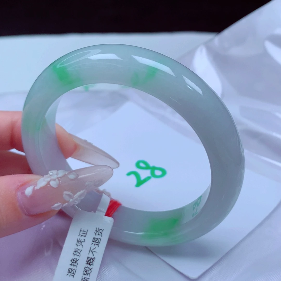 未镶嵌手镯翡翠天然缅甸翡翠A货手镯 28号