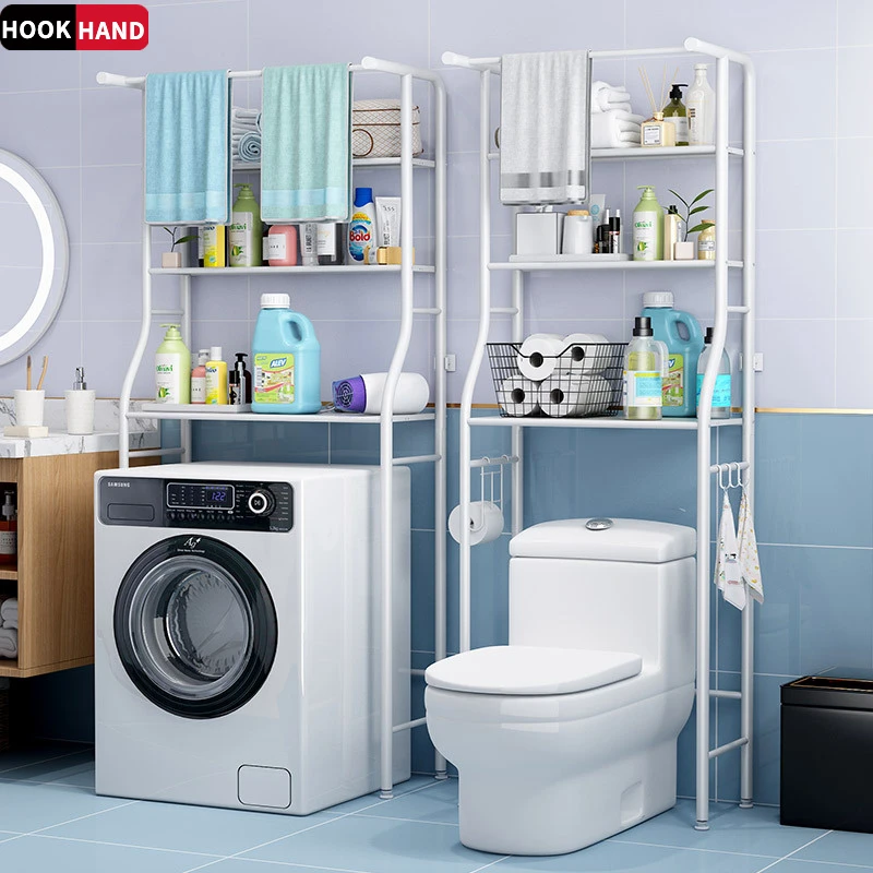 家用浴室卫生间置物架落地免打孔马桶洗衣机收纳架厕所收纳神器