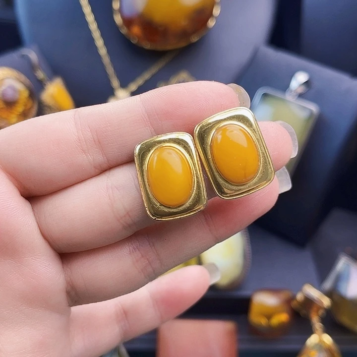 琥珀银S925镶嵌裸石