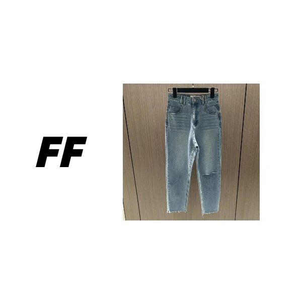 【B50162】春夏新款百搭修身破洞窄版牛仔裤