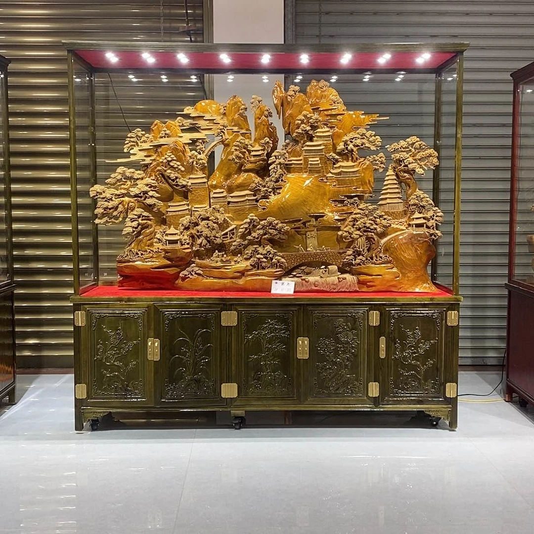 金丝楠车****居金丝楠小叶桢楠摆件，不带柜子
