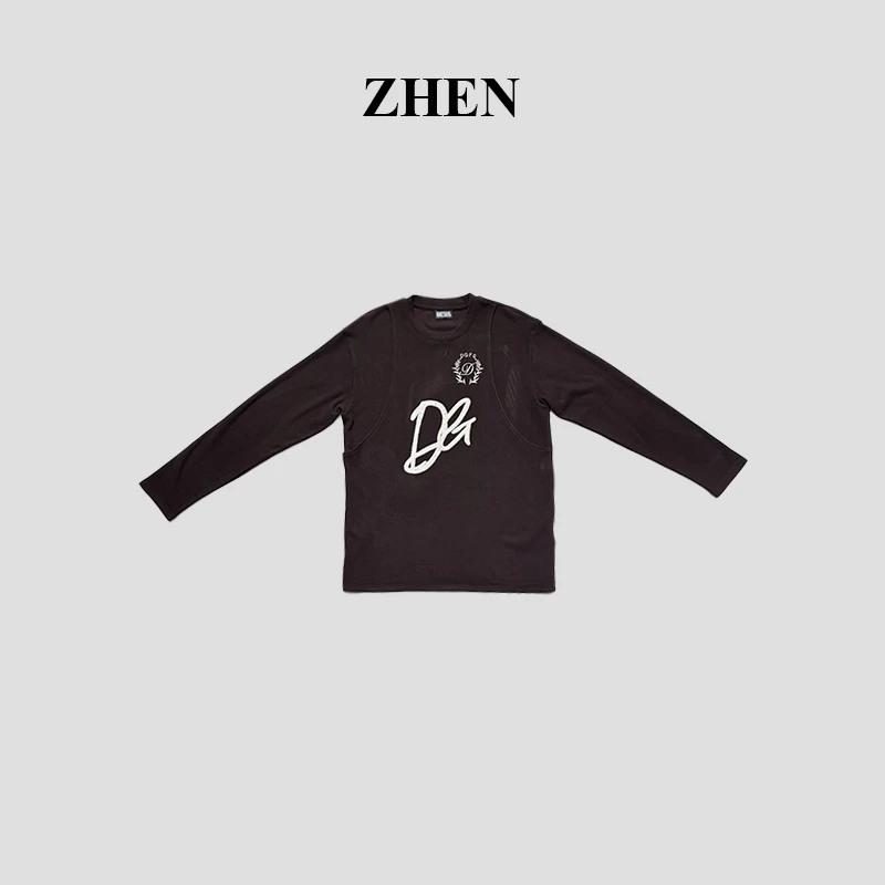 【ZHEN】25K02030 2025新款修身显瘦气质小众设计师款长袖T恤打底