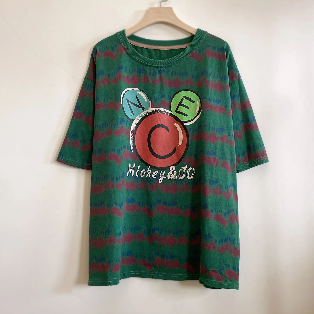 年轻中年妈妈装显瘦遮肉夏季休闲大码短袖棉T恤2025新款YX105487