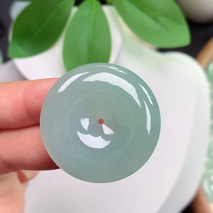颈饰未镶嵌翡翠平安扣 32.6x6.3mm