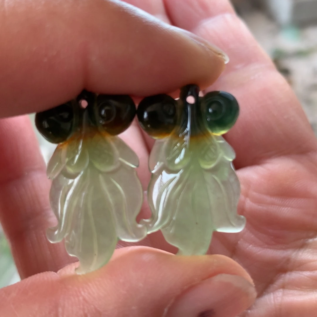 蛇纹石玉耳环银S925镶嵌