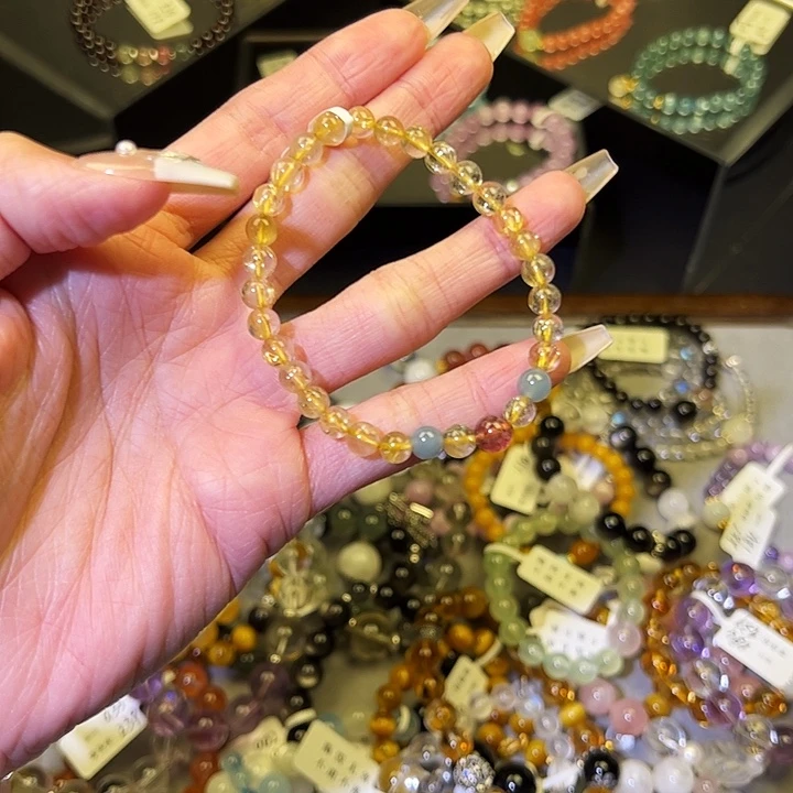 水晶手链银S925镶嵌金发084