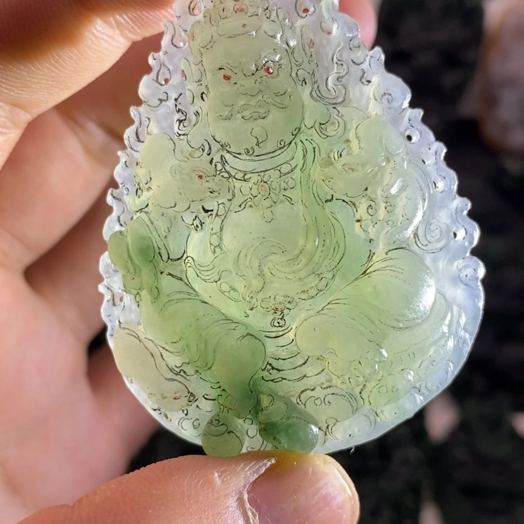 定制翡翠未镶嵌天然翡翠A货黄财神