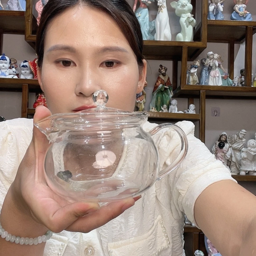 【闪购商品】琉璃手工艺品小***0透明壶带盖