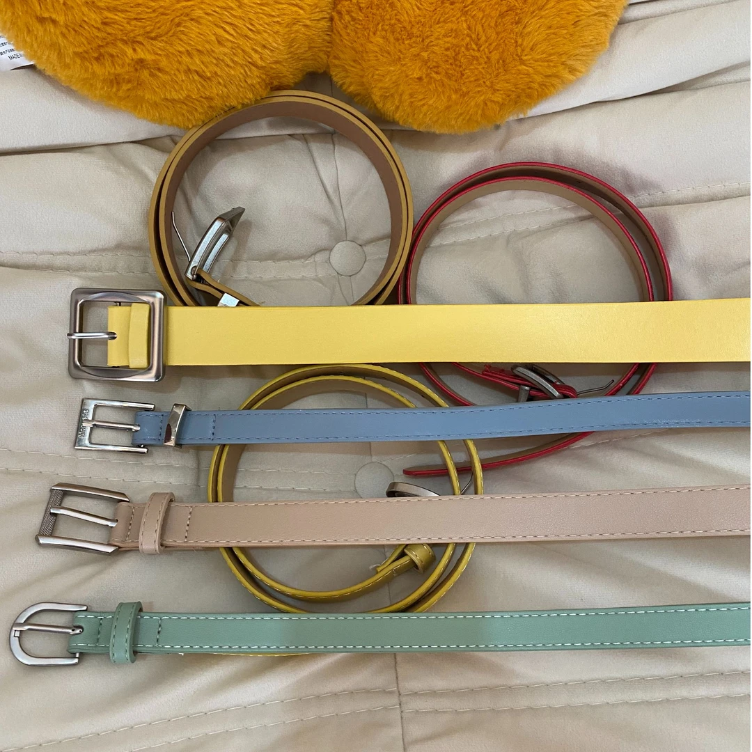 腰带扣皮带简约经典风多颜色款式双面腰带女编织百搭皮革包裹