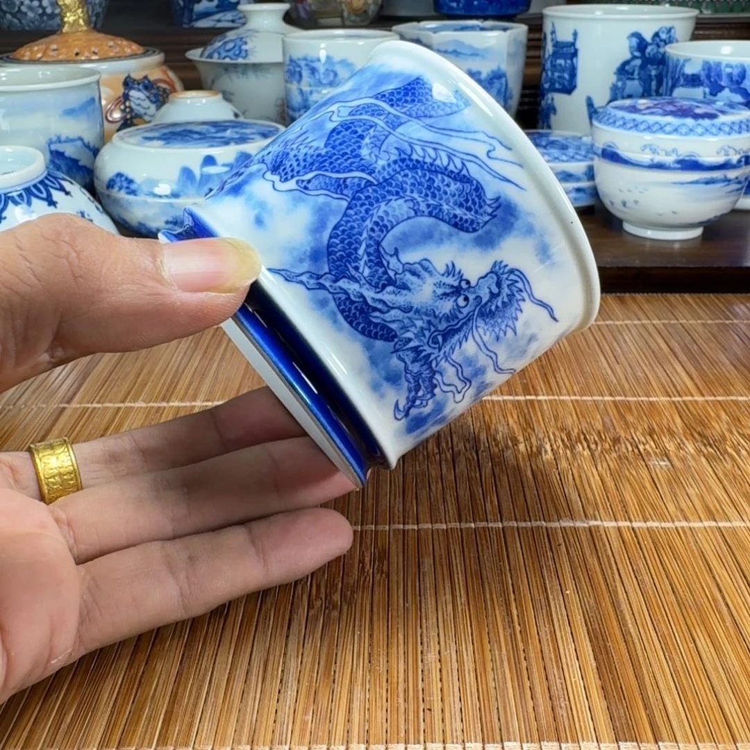 E***丁瓷片当代景德镇陶瓷手绘茶具