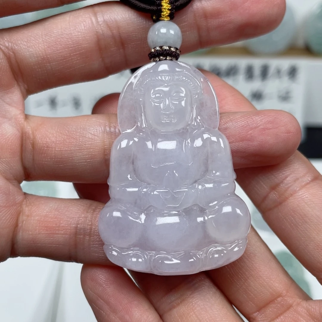 翡翠颈饰未镶嵌天然翡翠A货观音91号