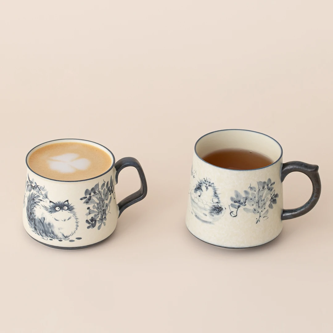 陶瓷杯家用喝水2025年新款特别好看的高级感精致的咖啡杯水杯杯子