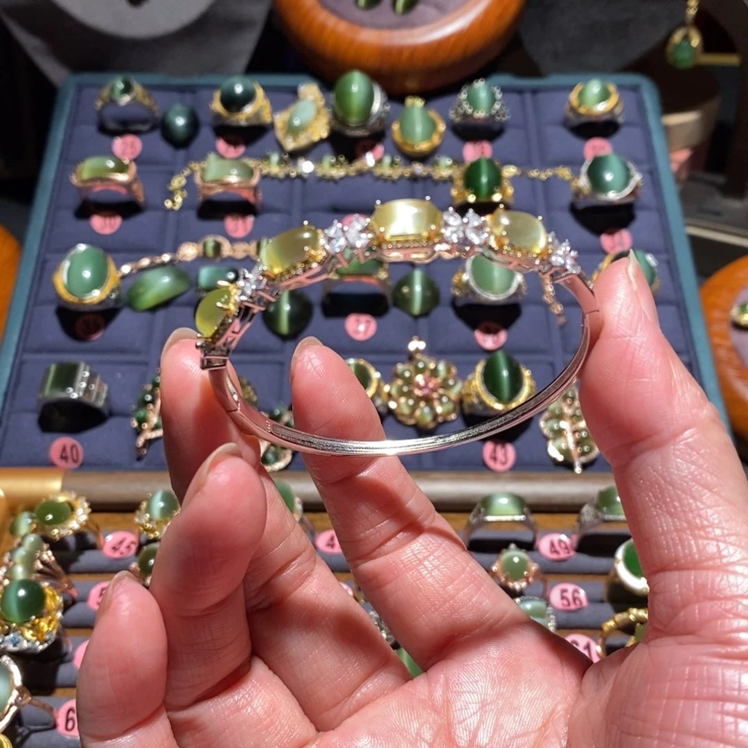 和田玉手链银S925镶嵌你***好