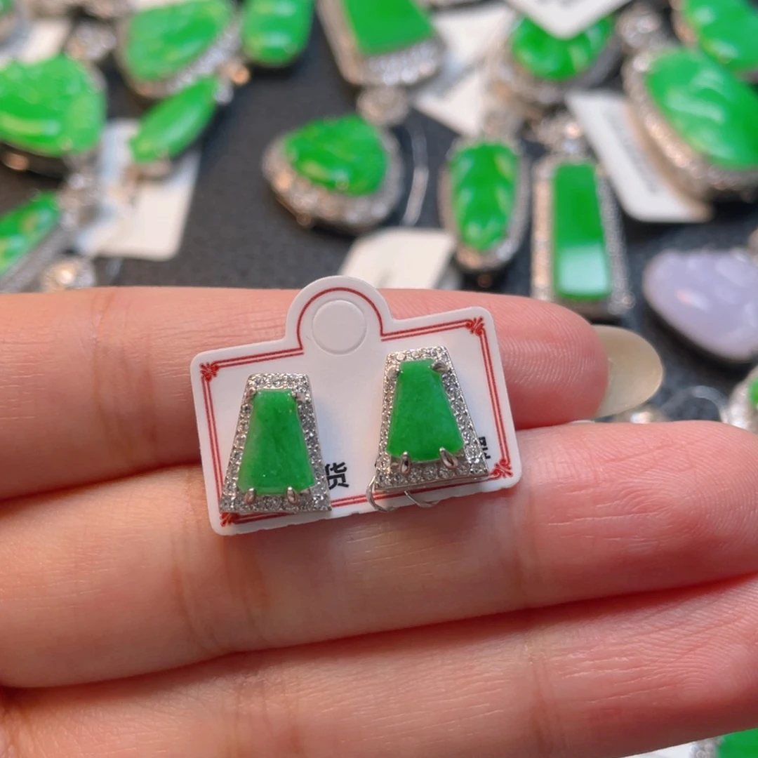 翡翠银S925镶嵌吊坠(不含链)