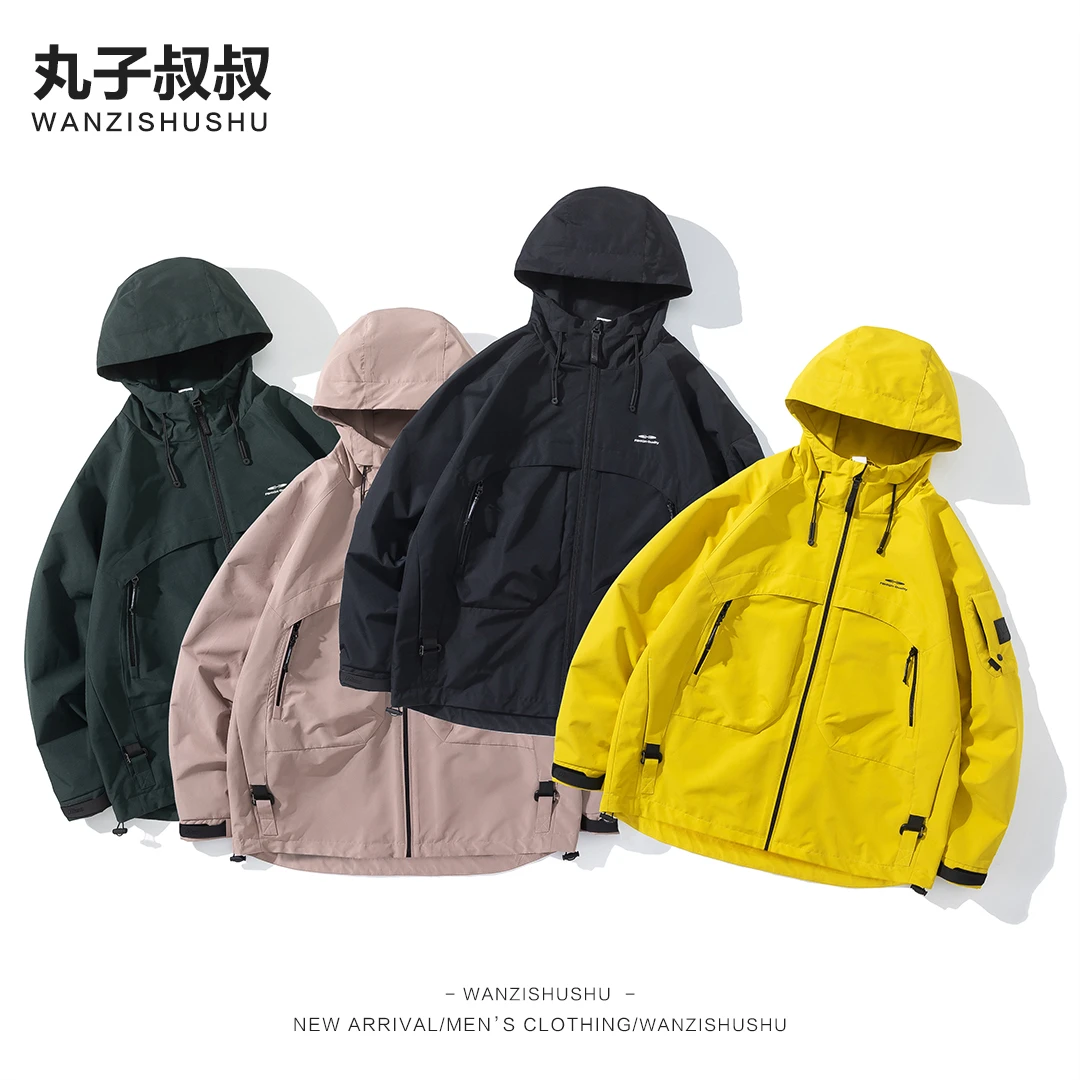 连帽宽松早春防风工装夹克外套户外运动男士休闲宽松上衣潮F7703