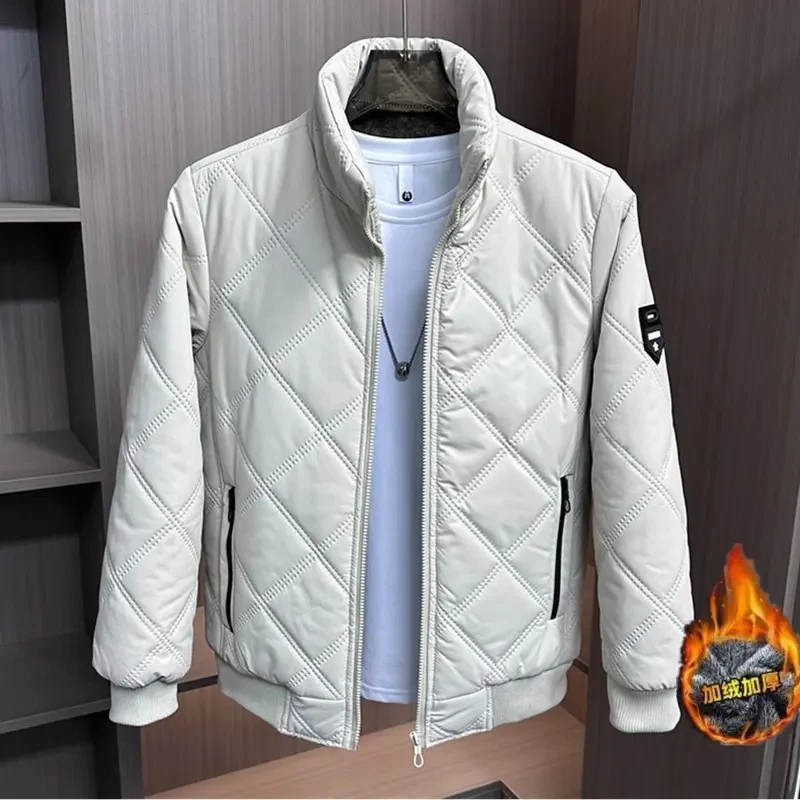 2025秋冬新款男士加绒夹克韩版百搭冬款休闲棉衣外套男潮流上衣男