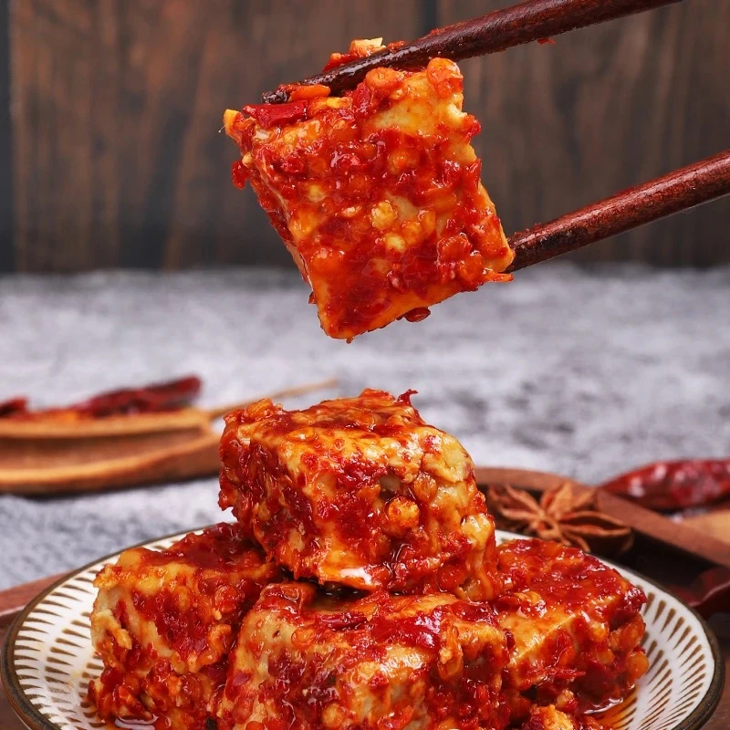 湖南香辣豆腐乳特产麻辣无油霉豆腐开胃下饭菜农家《可试吃一瓶》