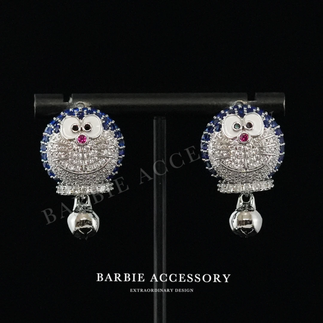 铜合金合成锆石耳饰 【小叮当】法式中古轻奢设计款高级感耳环