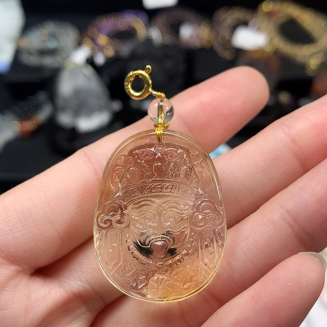 未镶嵌水晶颈饰金黄晶海胆花共生扎基拉姆