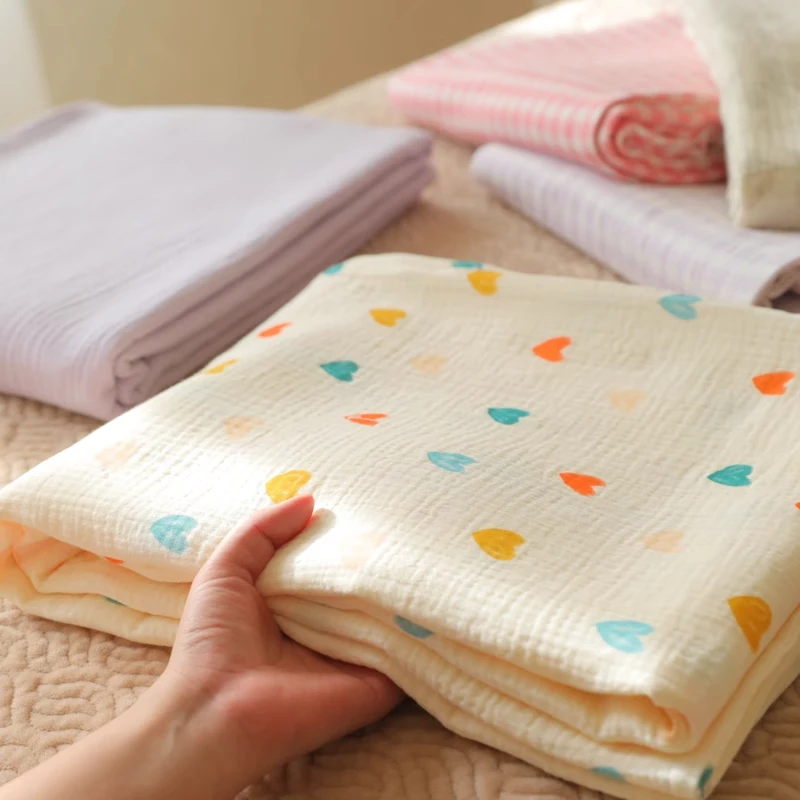 A类棉纱被套纯棉绉布单人双层纱被单 学生宿舍床单全棉皱皱纱被罩